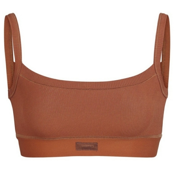 SKIMS Copper Soft Lounge Bralette Intimates Bra Brown Kim Kardashian - Picture 1 of 12